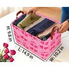 BOOHIT Pink Valentines Day Basket Large Foldable Heart Shaped Storage