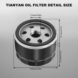 TIANYAN 12 050 01-S 12 050 01 49065-7007 49065-0721 Oil Filter for KH-12-050-01, 12-050-08, KH-12-050-08 Kawasaki FR730V FX730V FR691V FS691V FR600V FX691V FS651V FR651V FX600V Engines Lawn Mower