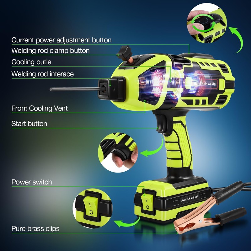 Handheld Welding Machine, 110V Portable Welder Handheld with IGBT Inverter