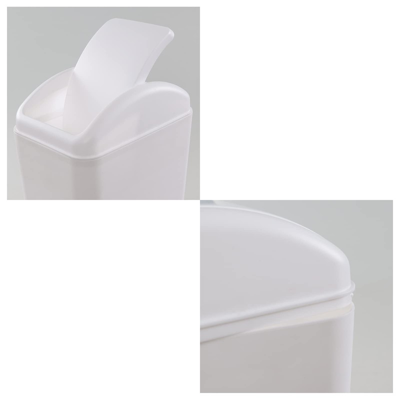 Vababa 1 Pack 3 Gallon Plastic Swing Top Trash Can,