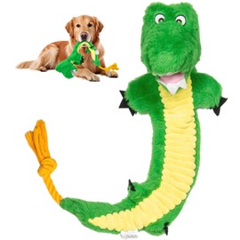 Flechazo Dog Toy Heavy Duty Sound Dog Plush Toy for Small Dogs Medium Dogs Large Dogs (Alligator)