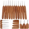 Crochet Hooks Set, Knitting Needles Bamboo Handle PortableBraiding Weaving Tool,