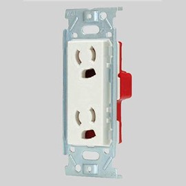 Jimbo Electric New Mild Bee Series JEC-BN-99G PW Embedded Disconnect Grounding Double Outlet 2PE 15A 125V Pure White
