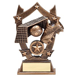 Decade Awards Soccer 3D Gold Sport Stars Trophy - Star Futbol Player Award - 6.25 Inch Tall - Customize Now