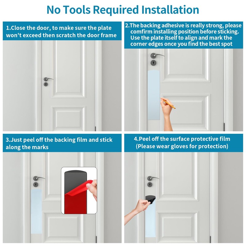 Sanbege 2 Pcs Door Scratch Protection Plate 4" x 16",