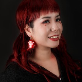 Cute Christmas LED Lights Dangling Hook Earrings for Women Santa Claus Christmas Tree Snowflake Snowman Light Up Dangle Charm Drop Glowing in The Dark Huggie Hook Hoop Earring Stud Fashion Xmas Jewelry Gifts Hypoallergenic (Santa Claus)