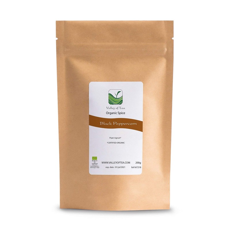 Black Pepper Whole Corns Organic - Gourmet Black Peppercorn -