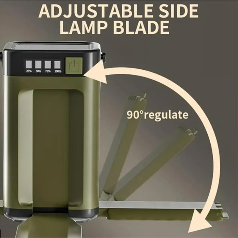 Outdoor Foldable LED Camping Lantern, Rechargeable Camping Light with Solar