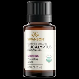 Swanson Aromatherapy Certified Organic Eucalyptus Essential Oil 0.5 fl oz Liquid