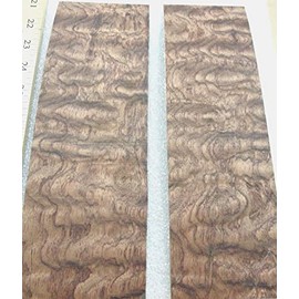 Waterfall Bubinga Figured Kewazinga Wood Veneer 3" x 11" with Wood Back 1/25"