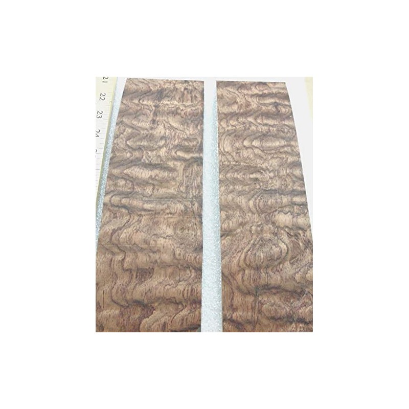 Waterfall Bubinga Figured Kewazinga Wood Veneer 3" x 11" with