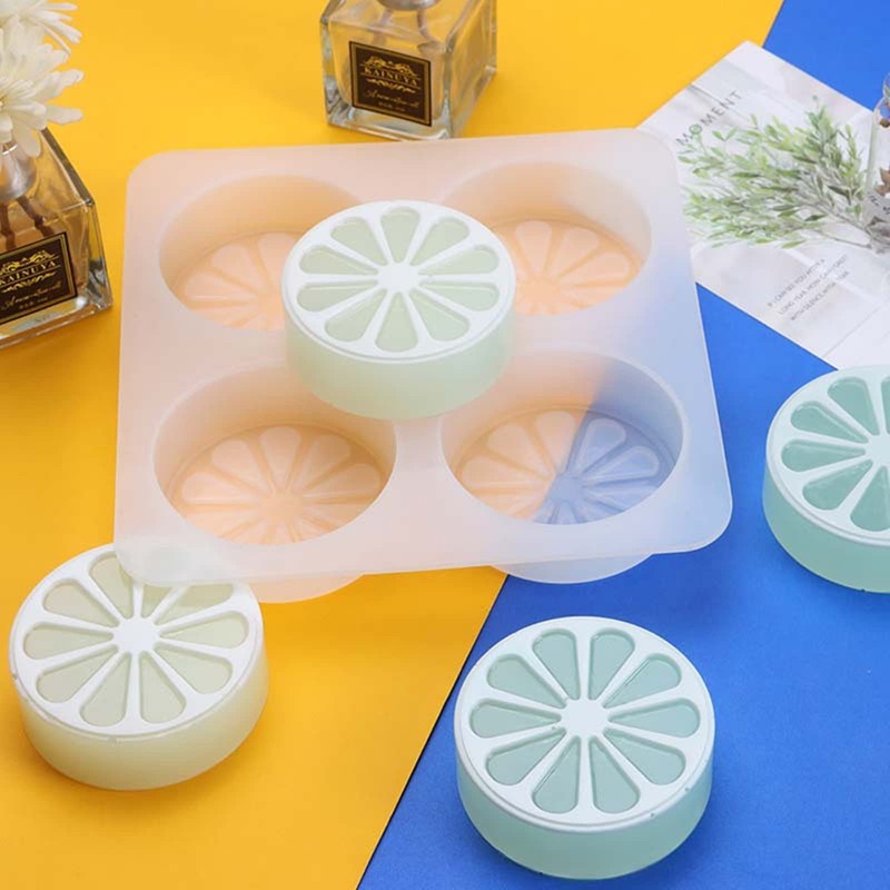 DD-life 2 Pcs 4 Cavity Lemon Slice Silicone Molds Orange