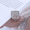 Sttiafay Adjustable Open Rings Silver Open Wrap Finger Rings Adjustable