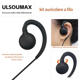 ULSOUMAX Compatible with Motorola Earbuds C Shape PTT Earbuds with Mic Earpiece for Motorola CLP446E CLPE Plus CLP1010e CLP1040e CLPe446