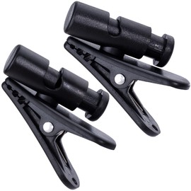 VARMDUKKE 2 Pack Headphone Clips for Earphone Wire, 2 Sizes 360 Degree Rotate Earphone Microphone Cable Clips, Headset Mic Cord Clamp for Clothing, Shirt, Collar - Black (for 0.5-3 mm, 2-4 mm)