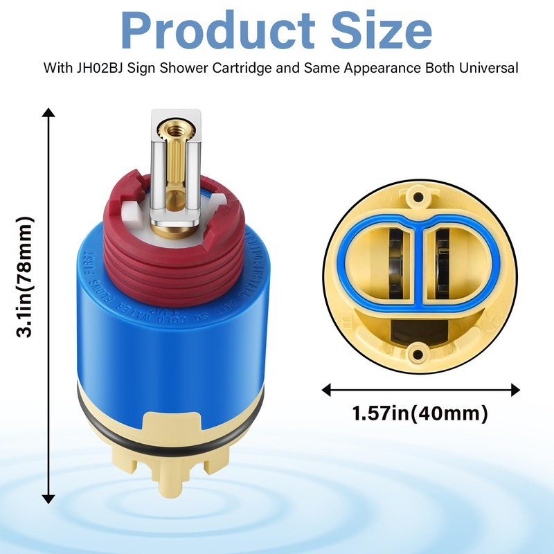 JH02BJ HL-40 Ceramic Pressure Balance Cartridge, 40mm Shower Faucet Cartridge