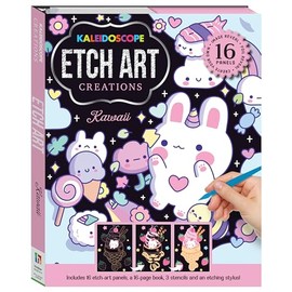 Kawaii Kaleidoscope Etch Art Kit | Scratch Art for Adults and Children | Arts and Crafts Projects | Gifts for Teen Girls