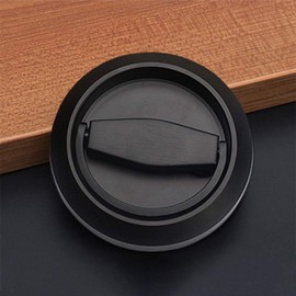 tooloflife 2 x Recessed Sliding Door Handles Invisible Door Handle Cabinet Door Handle Drawer Knobs Stainless Steel Ring Handle Finger Pull (Black)