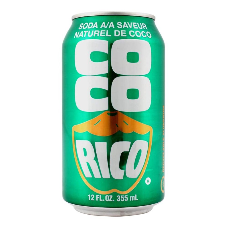 Coco Rico Coconut Soda, 12oz Can (Pack of 18, Total
