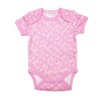 Organic Cotton Summer Short-Sleeve Onesie - Coral in Pink, 3-6