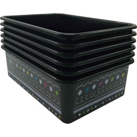 Chalkboard Brights Large Plastic Storage Bins - 6 Pack