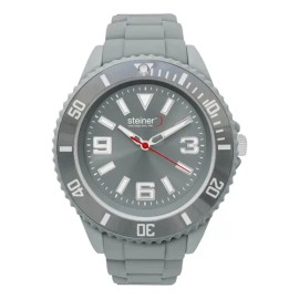 Reloj De Dama Steiner Sport Bubblegum 38mm Caratula Metálica Gris                                                                                     
