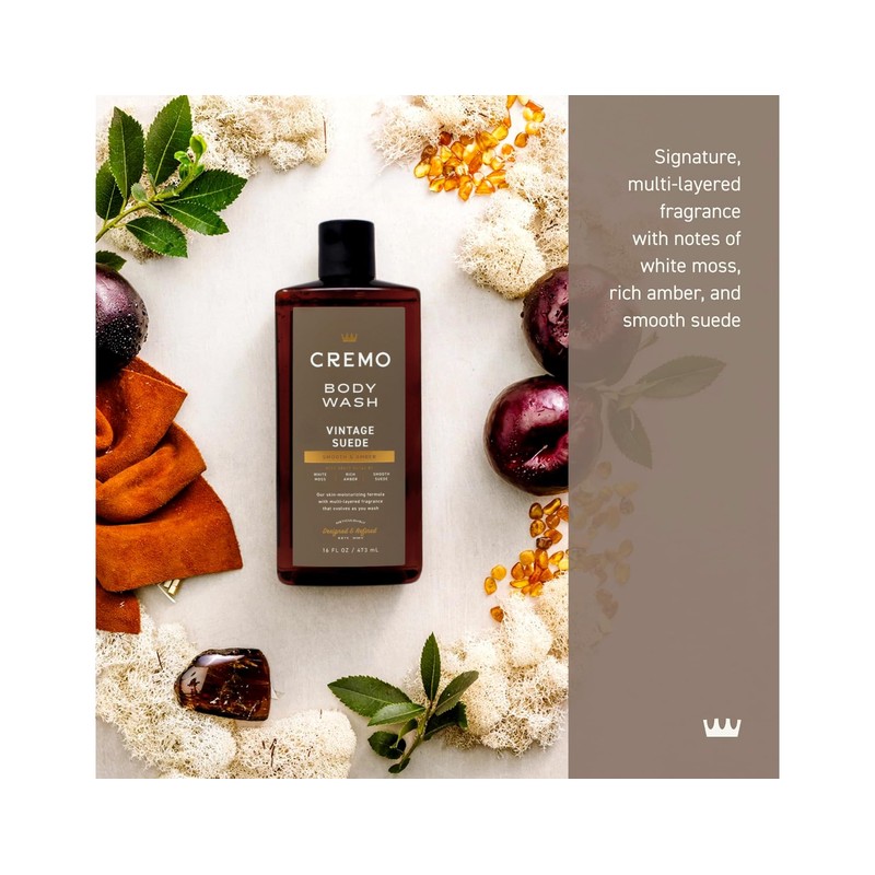 Cremo Rich-Lathering Vintage Suede Body Wash, A Vintage Suede with