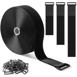 Trilancer 10M x 5CM Heavy Duty Hook and Loop Straps with 30 Buckles – Adjustable, Cut-to-Length, Reusable Cinch Straps for Securing Cables, Hoses, Pipes, and More