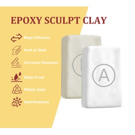 Epoxy Putty, 10oz / 280g Fast Repair Pool Putty, Multi-Purpose Epoxy Sculpt Clay for Cracks, Leak Fix, Filling - Bonding Plastic Metal Ceramic Wood Tile Glass, Waterproof, Mega Adhesion (White)