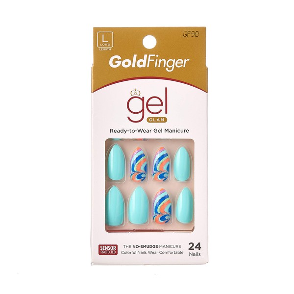 KISS Nails Gold Finger Posh Queen Wear on Gel Manicure GF98
