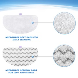 Tidy Monster Steam Mop Replacement Pads Compatible with Bissell Powerfresh Steam Mop 1940 1806 1544 1440 2075A 2685A Series, Part # 5938 & 203-2633, 1606668 & 1606669 (2 Pack Scrub Plush+Plush)