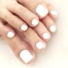 White Press on Toes Nails Short Square Fake Toe Nails