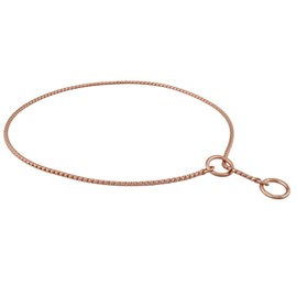 Alvalley Metal Chain Dog Show Collar - Pet Slip Collar for Shows - Fine Brass Snake Chain Collar - Adjustable for Toy, Small, Medium, Large, and Extra Large Dogs (Rose Gold, 22", 2.4mm Thick)