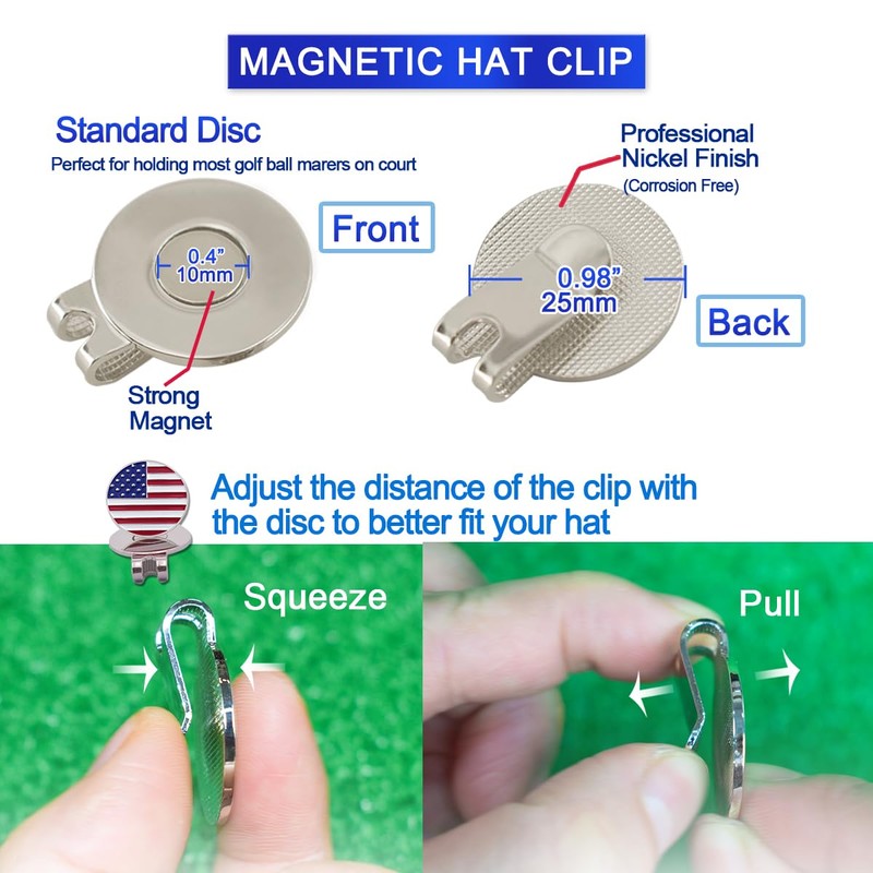 6 Pcs Golf Ball Markers with Magnetic Hat Clips Value