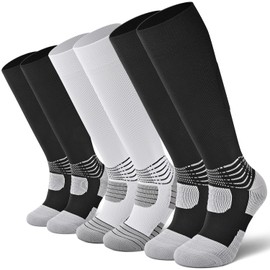 IRAMY Compressive Soccer Socks Kids Boys Ankle Compression Support Coolmax Wicking Anti-Slip Football Baseball Softball Socks Girls 3 Packs