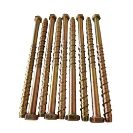 AF4F M8 x 100mm Concrete Self Tapping Masonry Bolt Anchor Screw (10 Pack) 13mm Hexagonal Head fix to Masonry, Brick, Marble, Stone etc