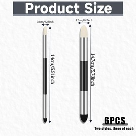 6pcs Artist Blending Sponge Pen Dual Tip Drawing Art Oil Soft Pastel Blending Tools Reusable Washable Sketch Rubbing Sponge Brush for Artist Professional Sketch Drawing Blending Lightening & Highlight