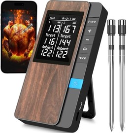 Inalámbrico Termómetro Carne - Termómetro Digital Cocina con Múltiples Sensores y Sondas Ultra Delgadas, Control por App y Manual - Precisión...      