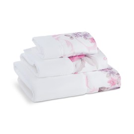 Zahari Home 2pc Michelle Bathroom Set Waste Basket & Tissue Cover Modern Classic Decor Stylish Unique Design Beautiful Floral Bathroom Accessories Set