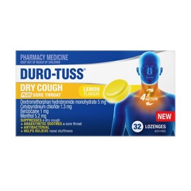 Duro-Tuss Lozenges Dry Cough Plus Sore Throat Lemon X 32