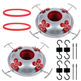 Hummingbird Feeder Base Replacement Parts Set Includes Hummingbird Feeder Bottom Moat Hooks Brushes and Replacement Seal Rings (2)