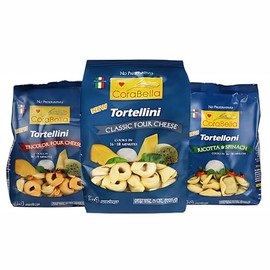 Corabella Paquete Variado De Pasta Tortellini: Cuatro Quesos Tricolor, Cuatro Quesos Clásicos Y Ricotta Con Espinacas | Sin Conservantes | Ingredientes Premium | Auténtica Pasta Italiana - 8.8 (Paquet