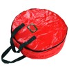 Christmas Wreath Storage Bag PE Woven Fabric Dustproof Round Red