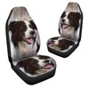 Howilath 3D Border Collie Print Car Front Seat Covers Set
