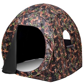 Tangkula Ground Blind, Pop Up Hunting Blind, Suitable for 2-3 People, Camo Pattern, Waterproof with Backpack Hunting Tent. 360 Degree View, Hunting Tent