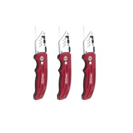Tool Shop 3 Piece Folding Utility Knife Set Red New in Original Packaging