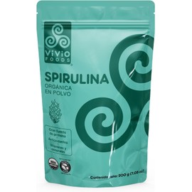Vivio Foods, Spirulina Orgánica En Polvo, 200 gramos