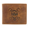 Lemasi Genuine Buffalo Full Leather Biker Wallet Skull with RFID