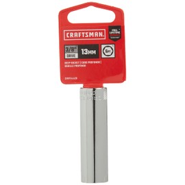 CRAFTSMAN Deep Socket, Metric, 3/8-Inch Drive, 13mm, 6-Point (CMMT44429)