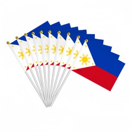 50pcs Philippines Mini Flags Small Filipino Philippine Flags Celebration Parade Supplies Match Cheering Waving Flags Garden Party Decoration